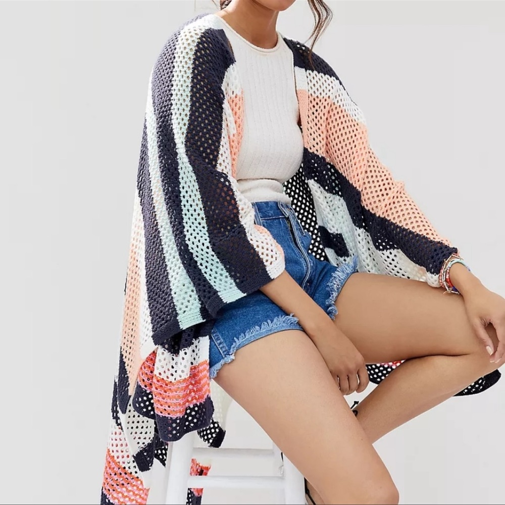 NWT Anthropologie striped crochet beach cover-up